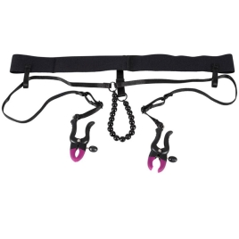 Трусики с зажимами для половых губ и бусинками Orion